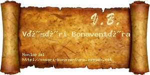 Vásári Bonaventúra névjegykártya